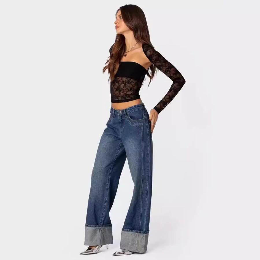 Jeans | Cuffed Superwide Jeans  –  Womens Jeans Jeans