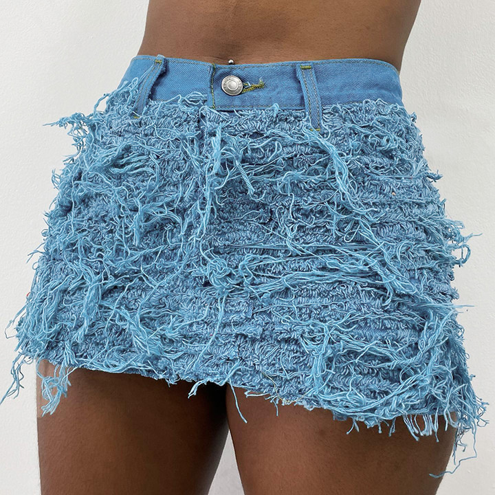 Shorts | Denim Tweed Shorts  –  Womens Shorts Shorts